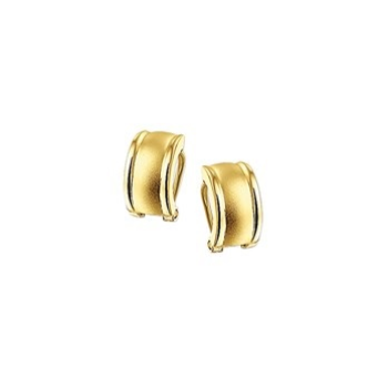 14krt gouden oorclips poli/satine - 600488