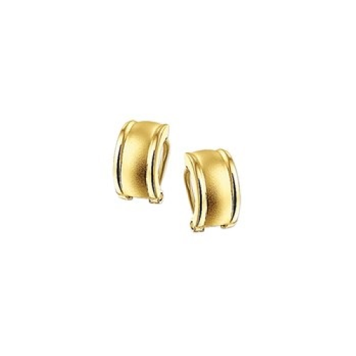 14krt gouden oorclips poli/satine - 600488