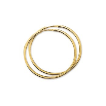 14krt gouden creool vierkante buis 28mm - 600498