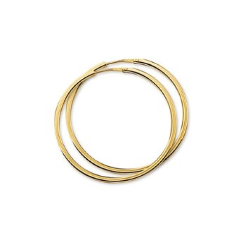 14krt gouden creool vierkante buis 28mm - 600498