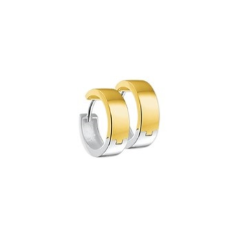 14krt bicolor gouden creolen 15x5mm - 600501