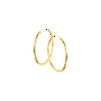 14krt gouden creool bewerkt 30mm - 600523